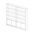 Bookshelf with 2 Sections 4 Doors 